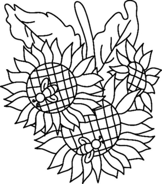 Tournesols 02 - Coloriages fleurs, fruits et légumes - Coloriages - 10doigts.fr